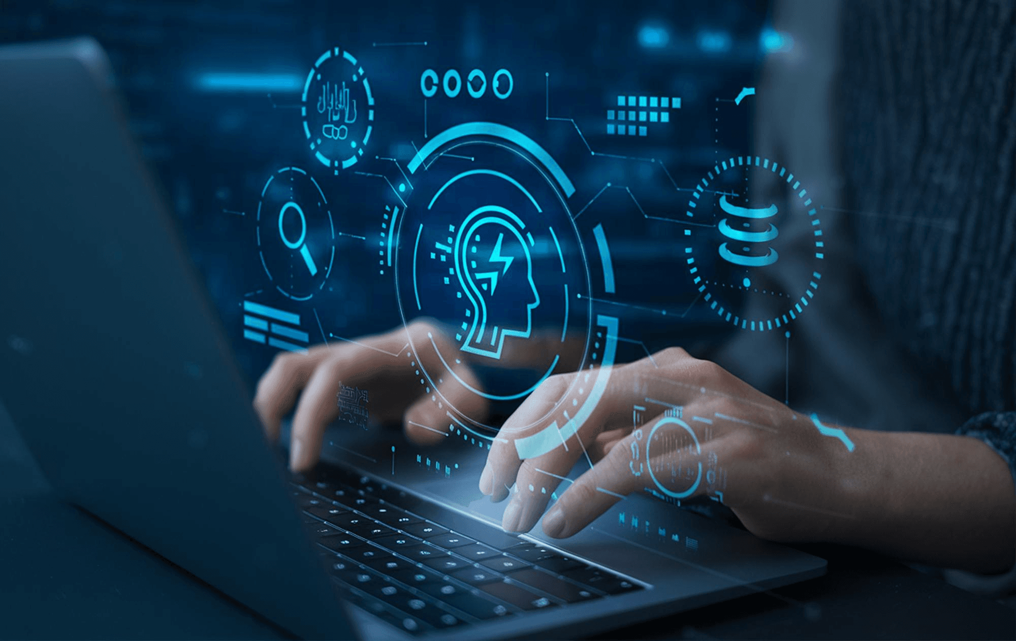 AI and ML Development Cloud Illustration