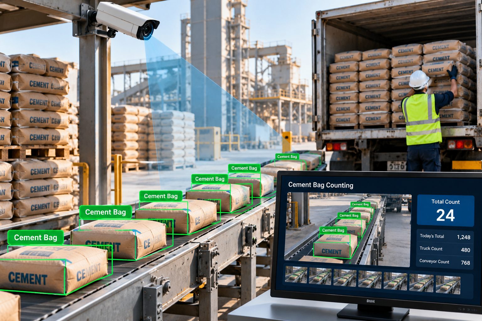 Automated Cement Bag Counting Using Computer Vision: Benefits, Technologies, and Implementation Guide