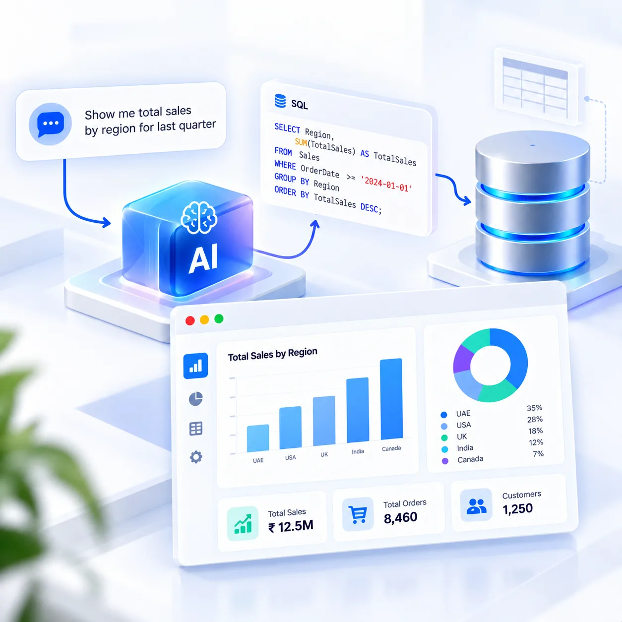 Text-to-SQL Business Intelligence Solution: Natural Language Database Querying.